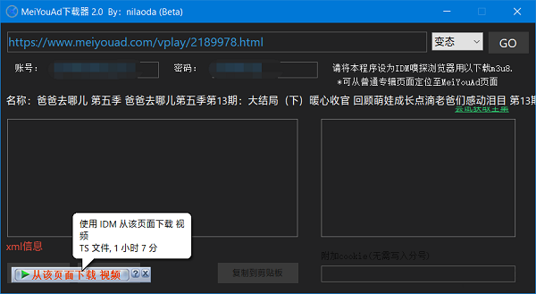 MeiYouAd網絡視頻下載工具