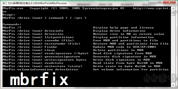MbrFix.exe(雙系統(tǒng)修復(fù)工具)