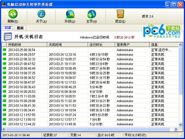 電腦啟動和關閉事件查看器