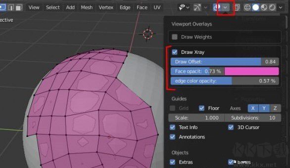 [Blender插件]Draw Xray頂部面片選擇插件
