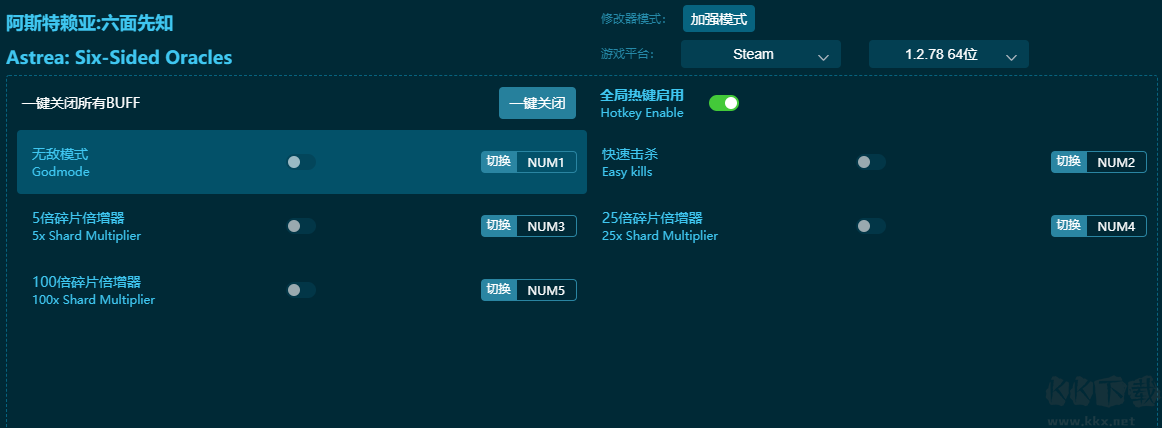 阿斯特賴亞：六面先知四項修改器綠色版