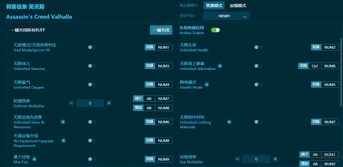 刺客信條：英靈殿二十八項(xiàng)修改器綠色版
